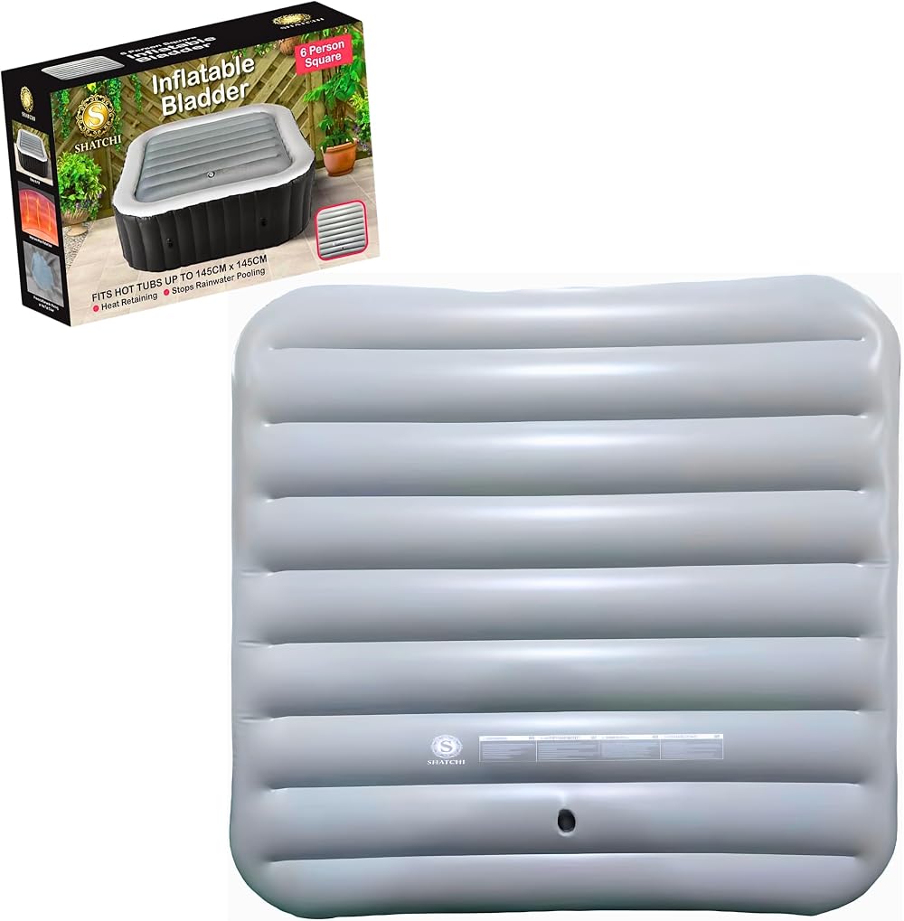 SHATCHI 6 Person Square Inflatable Spa Cover 140 x 140 cm 145 cm Tubs