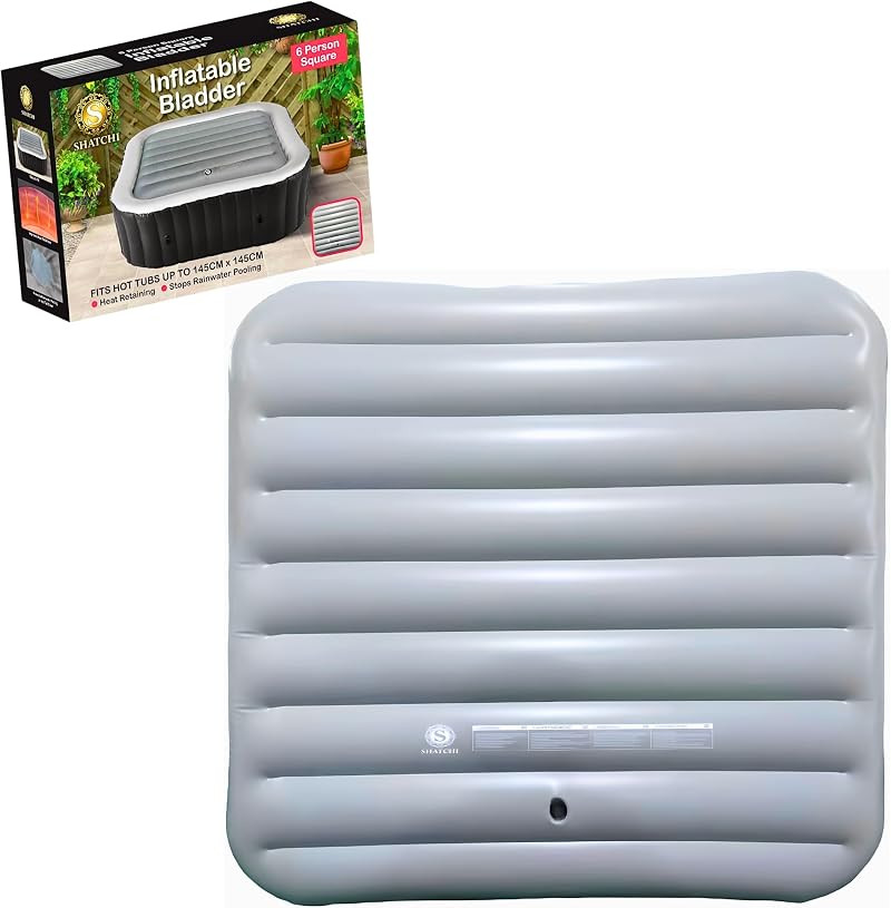 SHATCHI 6 Person Square Inflatable Spa Cover 140 x 140 cm 145 cm Tubs