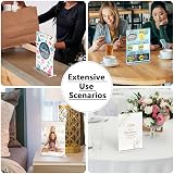 Flow fire A4 Acrylic Sign Holder 2 Pack T-Shape Double-Sided Clear Perspex view 7