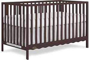 Dream On Me Synergy Wave 5-in-1 Convertible Crib in Chocolate Chip, JPMA & Greenguard Gold Certified, Converts from a Baby Cr