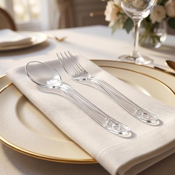1000 COUNT PLASTIC SILVERWARE HEAVY DUTY – 500 SPOONS, 500 FORKS, BPA-FREE, HEAT RESISTANT, DISPOSABLE PLASTIC UTENSILS SET, PLASTIC CUTLERY SET, PLASTICWARE BULK FOR PARTY