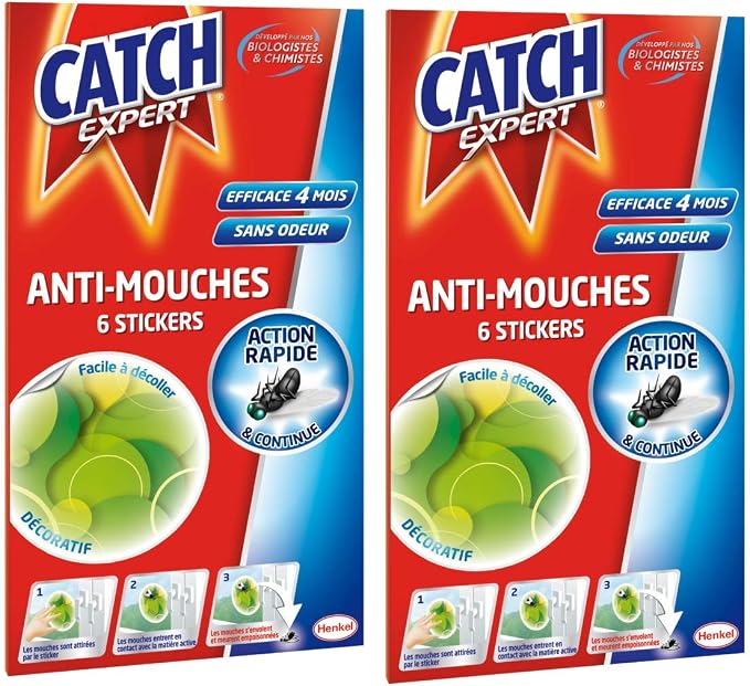 Lot De 36 Stickers Anti-Mouches Décoratifs Jaunes - Pièges à Mouches Sans Odeur Efficaces 2 Mois