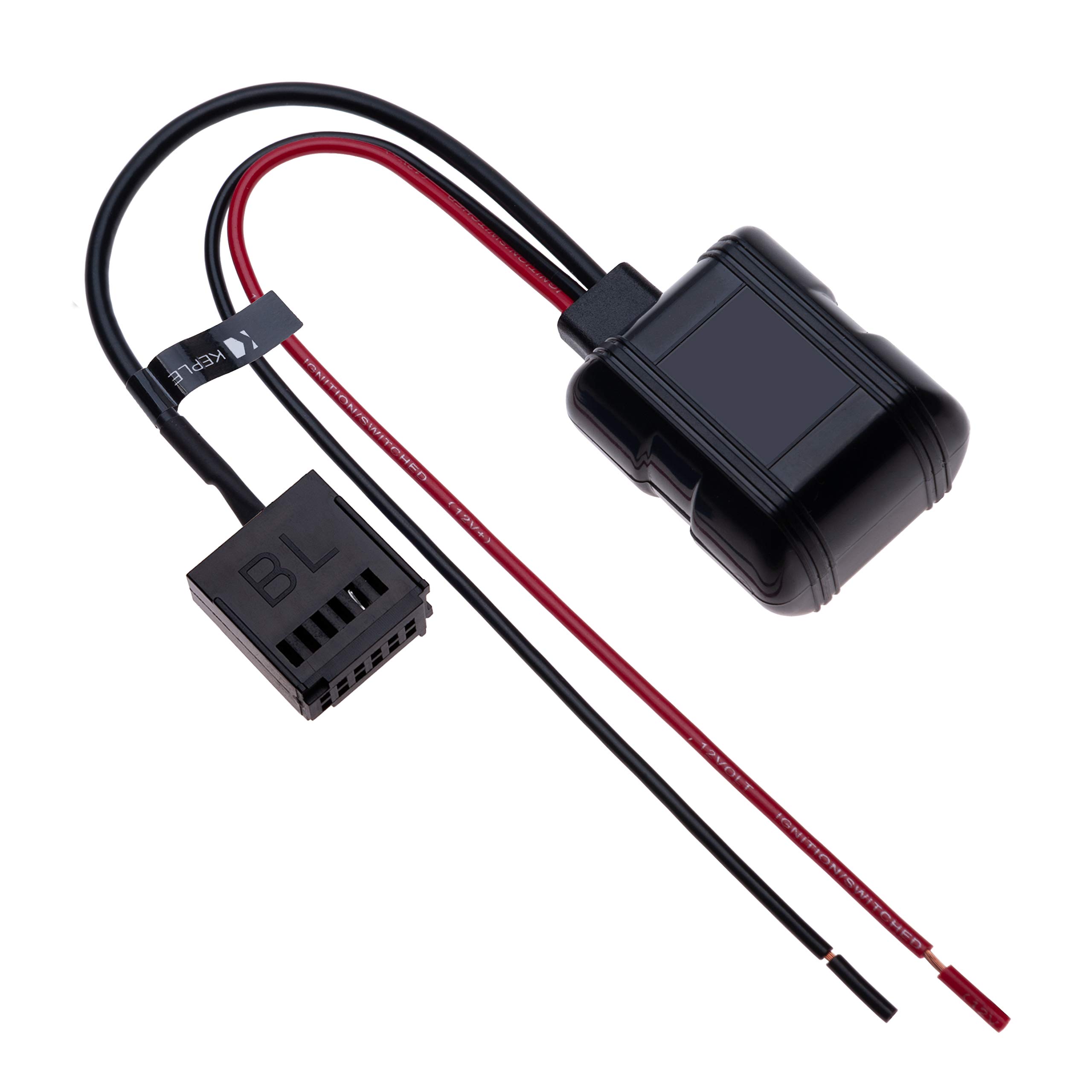 Keple 12-Pin Car Wireless Bluetooth Module Music Adapter Stereo Auxiliary Receiver Aux Audio Cable Compatible with Ford 5000C CD6000 6006 CD Radio Series Focus Fiesta Fusion Mondeo Transit| 12V