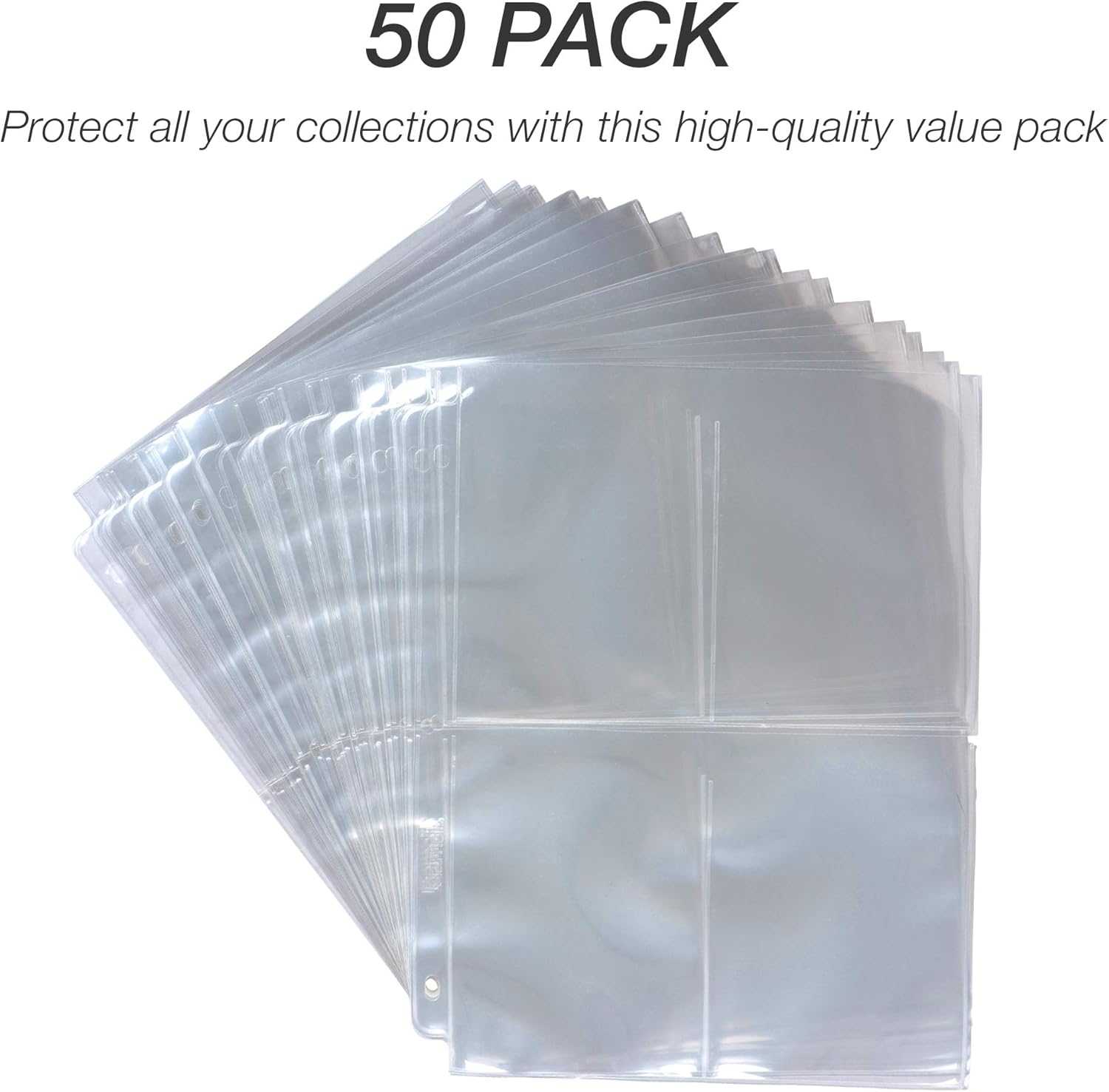 Samsill 50 Pack 4 Pocket Garden Seeds Clear Sheet Protectors, Card Protectors, Also Works for Postcards, Index Cards, Couponing, Each Pocket Measures 3.5" x 5.25", Fits in Standard 3 Ring Binder : Office Products