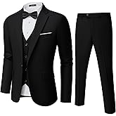 Mens Suit Tuxedo Set Slim Fit Suits 3 Piece One Button Prom Wedding Blazer Vest Pants
