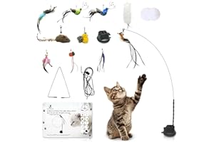 CUTIE PAW PAL Interactive Bird Simulation Cat Feather Toy Set - Suction Cup Cat Toys for Indoor Cats, Natural Feathers, Bells & Easy Clip-On, Perfect for Indoor Cats - 2 Free Pads, Suctions to Ground