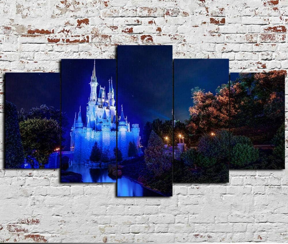 IKDBMUE 5 Piece Canvas For Living room Picture 200x100cm Disney World