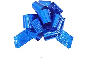 TIADYBOW 12 Pieces Blue Pull Bow Wrapping,Gift Bows for Wedding Baskets,6 Inches Diameter Gift Bows, Large Bows for for Birthday, Baby Shower, Weddings, Holiday, Boys, Girls, Men, Women, All Occasion.