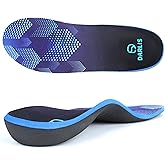 Heavy Duty Support Pain Relief Insoles, 220+ lbs Plantar Fasciitis High Arch Support Inserts, Flat Feet, Heel Pain, Work Boots Insoles for Men & Women, Shock Absorb in Every Step Blue (M 16-16.5)