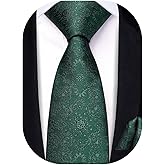 Hi-Tie Boys Ties Self Tie Silk Striped Kids Necktie and Pocket Square Set Paisley Boys Tie for Age 8-11 Wedding