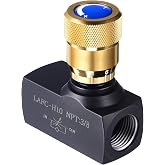 Pelopy 3/8 Inch NPT Hydraulic Flow Control Needle Valve, Free Reverse Flow | In-line Adjustable Variable Valve, Single Direction, Carbon Steel, NPT Threaded Ports, for Hydraulic Systems