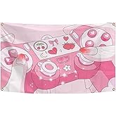 Pink Gaming Flag 3×5 FT Banner Funny Tapestry with Four Grommets For Room Teen Girls Indoor Outdoor Party Bedroom And College Dorm Decor