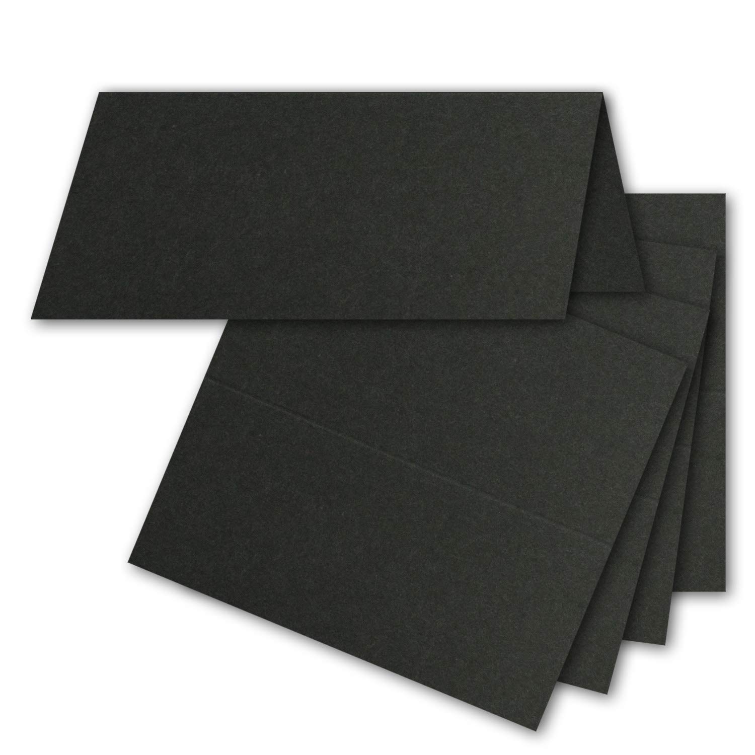 Neuser FarbenFroh place cards, size: 100 x 90 mm (folded 100 x 45 mm), 250 g/m², very sturdy and heavy quality 50 Pieces 39 - Schwarz