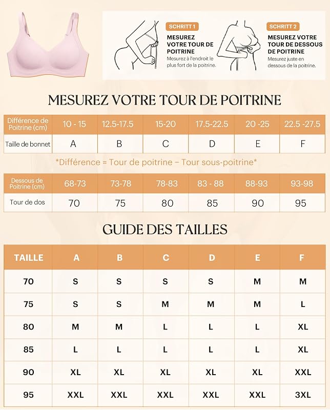 Soutien-Gorge sans Armature sans Couture avec Coussinets Rose L