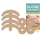 Silicone Scar Sheets for Breast, 4 Pair Reusable Silicone Tape, Medical Grade Silicone Scar Strips for Scar Treatment