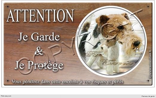 Panneau Chien Ou Plaque Fox Terrier Poil Dur 30 Cm