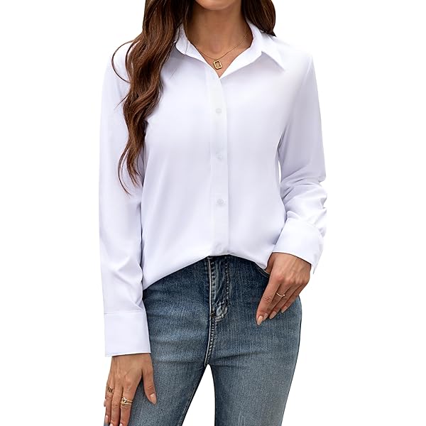 Blusa Blanca Mujer Camisas De Vestir Para Mujer, De Corte Clásico