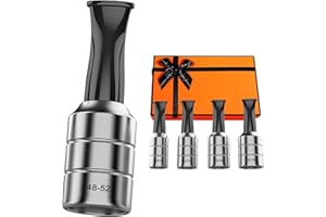 eddyrise Luxurious Metal Cigar Mouthpiece Set, Sleek Design, Heat-Resistant, Debris-Free Draw – Fits 36–58 Ring Gauge Cigars, Premium Gift for Cigar Connoisseur Grey