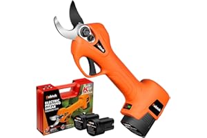 Pruning Shear Battery Powered, Kebtek Electric Cordless Pruner Heavy Duty Electric Branch Cutter with 2PCS Backup Lithium Battery 2000mAh 6-8H Working Time, 25mm (0.98 Inch) Cutting Diameter