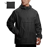 SWISSWELL Men's Rain Jacket Waterproof Lightweight Packable Pullover Windbreaker with Hood for Travel Hiking Golf