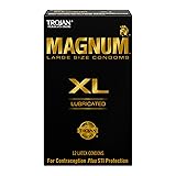 TROJAN Lubricated Magnum Condoms XL Large Size - 12