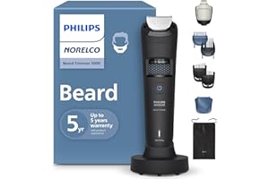 Philips Norelco Beard Trimmer 5000 Series, Men's Face Trimmer, 100% Waterproof BeardSense Tech, Precision Trimmer with Fading Combs, Self-Sharpening Blades, Hair Collector & Charging Stand, BT5785/40