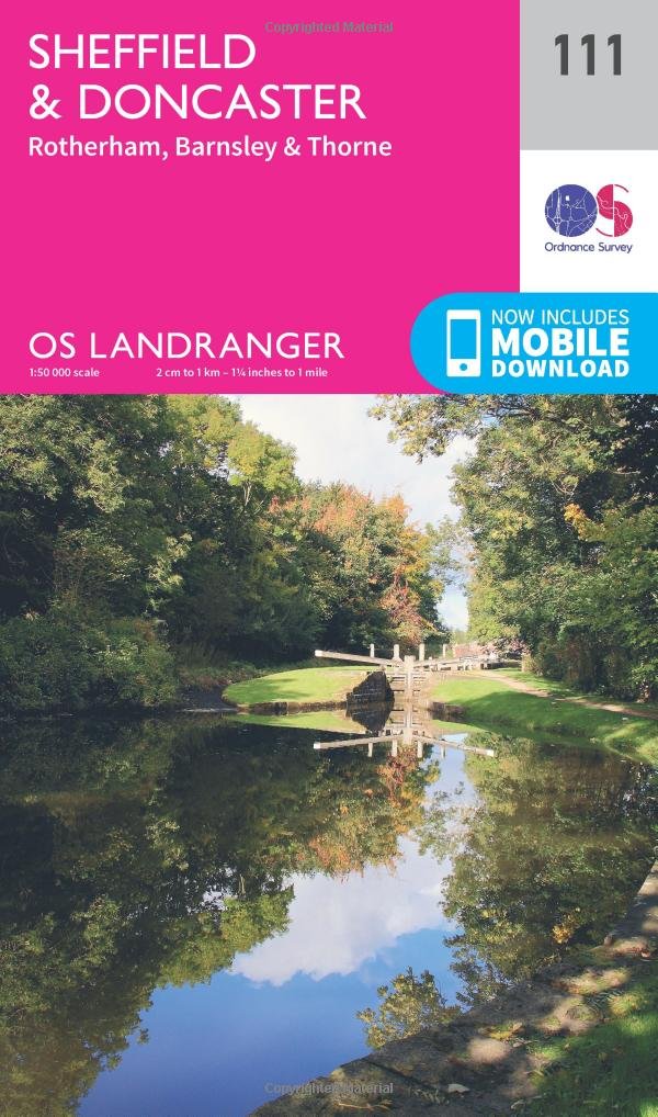 Sheffield & Doncaster Map | Rotherham, Barnsley & Thorne | Ordnance Survey | OS Landranger Map 111 | England | Walks | Cycling | Days Out | Maps | Adventure