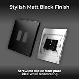 BG Electrical Double Wall Light Switch 2 Way Matt Black Evolve PCDMB42B 20A 16AX view 2