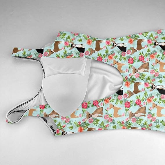 Corgi Butt Dog Swimsuit One Piece Quick Dry Swimwear Non Fading Bikini 