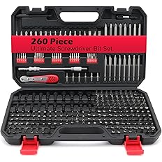 260-Piece Ultimate Precision Screwdriver Bit Set, Premium Security Bit Set Includes Magnetic Security Bits, Nut Driver, Ratch