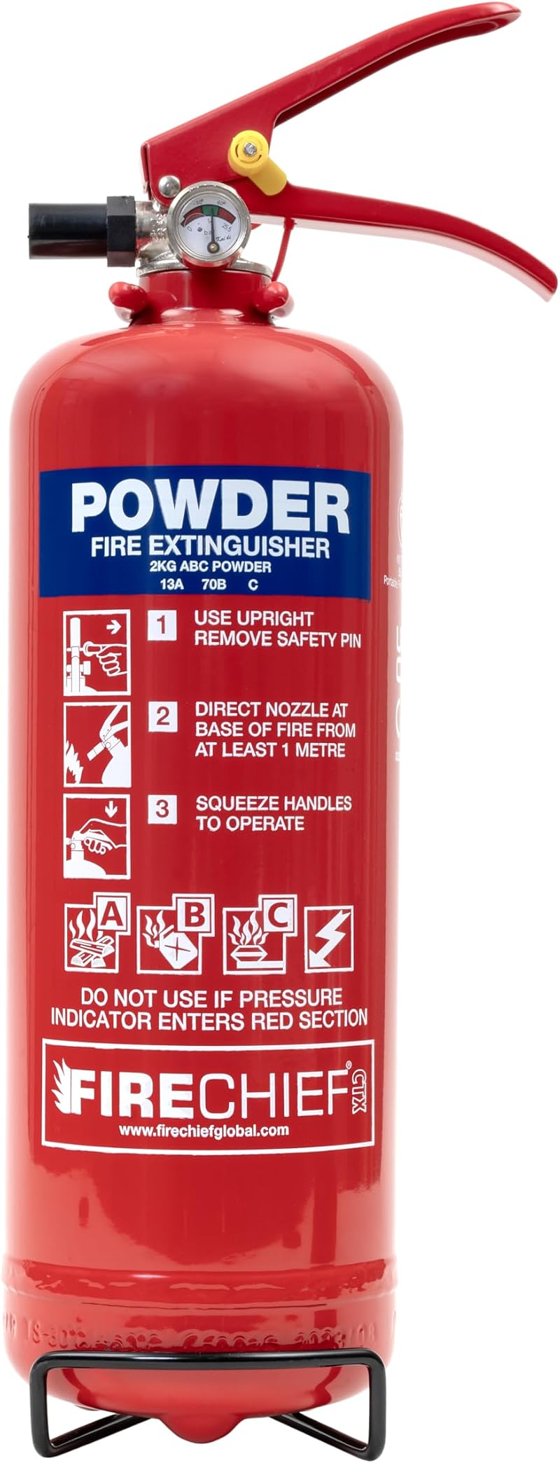 Firechief Core ABC Powder Fire Extinguisher 2kg CXP2 BS EN 3 Kitemark