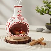 Ceramic Incense Holder–Handcrafted Palo Santo Holder with Chimney, Incense Burner with Ash Catcher for Sage, Cone Burning and Tealight, Perfect for Meditation, Yoga and Aromatherapy for Women