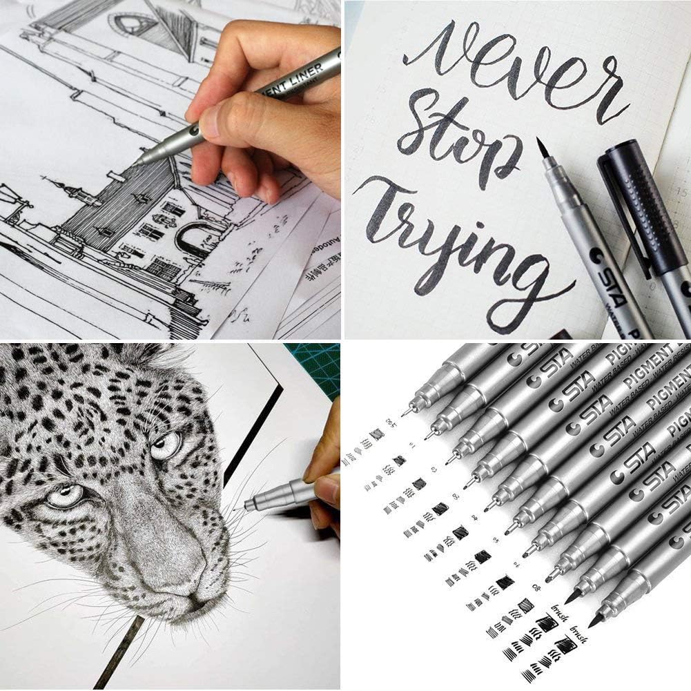 PANDAFLY Black Micro-Pen Fineliner Ink Pens - Precision Multiliner Pens Micro Fine Point Drawing Pens for Sketching, Anime, Manga, Artist Illustration, Bullet Journaling, Scrapbooking : Office Products