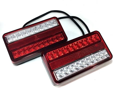 Amazon 12v 連 Led 防水 テール ランプ 左右 セット ウインカー スモール ブレーキ ライト 汎用 パーツ トラック トレーラー ボート リフト デコトラ 等 ブレーキ テールランプ 車 バイク