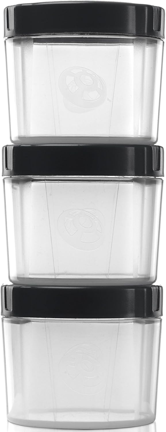 Alpha Designs Protein Powder Container x3 Snack Pots with Lids