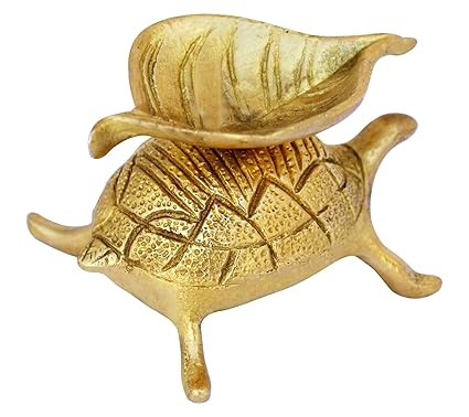 ITOS365 Brass Diyas for Pooja - Turtle Design- Deepak for Puja Aarti - Oil Lamp - Pooja Articles Home D