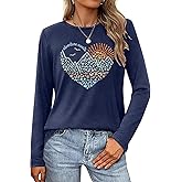 Womens Hiking Mountain Shirt Nature Sunrise Funny Pine Tree River Graphic T Shirt Long Sleeve Workout Tee Top