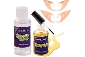 BEUSELF Elf Ears and Spirit Gum Kit, Soft Pixie Fairy Ears + Cosmetic Glue Adhesive and Remover for Kids & Adult, Makeup Glue and Fae Ear Tips Sfx Makeup Kit for Christmas Cosplay, Anime Party, Vampire, Elven