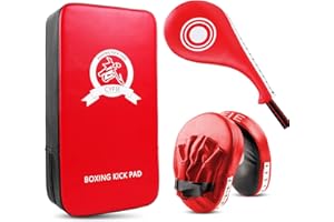 CYFIE 3-in-1 Boxing Pad Set –Focus Punching Mitts, Martial Arts Target Training Paddle and Kicking Pad for Kickboxing Taekwondo Karate MMA, Boxing Equipment Sparring for Kids, Teens & Women