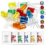 Chanzon 60 pcs(6 colors x 10 pcs) 5mm LED Diode Lights Assortment Kit Pack (Diffused Round Lens DC 3V 20mA) Lighting Bulb Lam