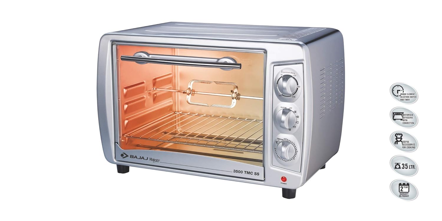 Buy Bajaj 3500 TMCSS 35-Litre Oven Toaster Grill (Silver) Online at Low  Prices in India - Amazon.in