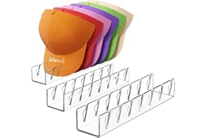 Lifewit 3 Pack Hat Organizer for Baseball Caps, Hat Storage Rack for 21 Ball Caps, Hat Stand Shelf for Trucker Hat and Golf C