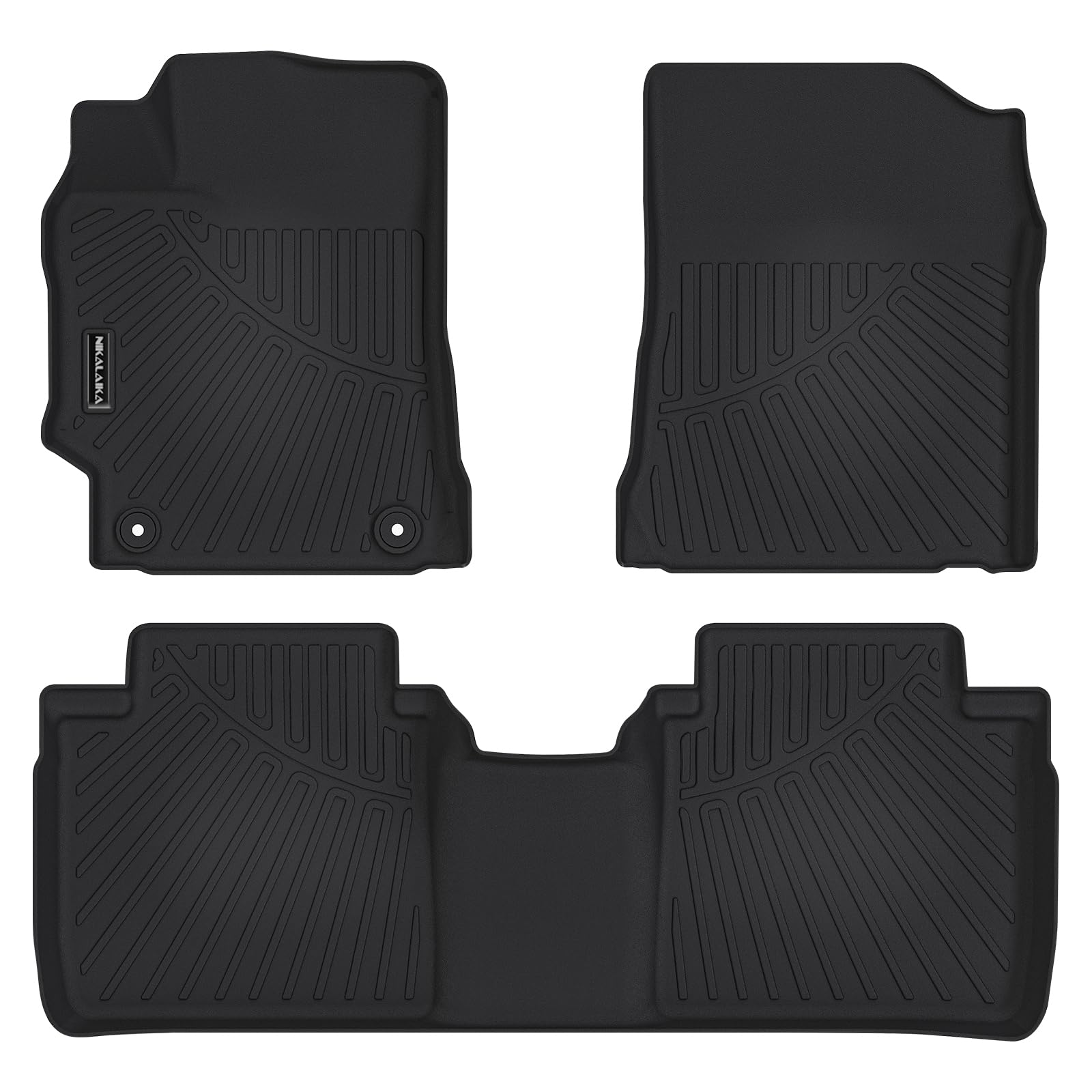 Floor Mats for 2012-2017 Toyota Camry (Include Hybrid) All Weather Protection TPE Rubber Full Set Automotive Floor Liners for 2017 Camry Hybrid Accessories, Odorless Anti-Slip, 1st & 2nd Row, Black Image