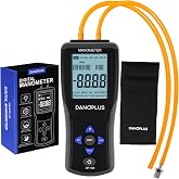 Manometer Digital Manometer Gas Pressure Tester Professional 12 Selectable Units Differential Manometer Gauge HVAC Air Pressure Meter with Large LCD Display Backlight, Data Record Funtion