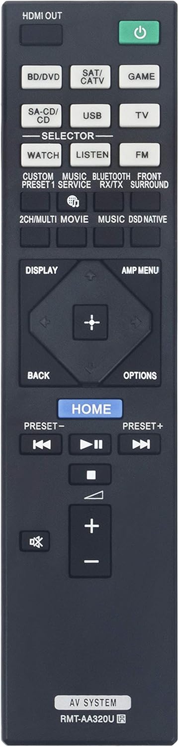 RMT-AA320U Replaced Remote fit for Sony AV Receiver STR-ZA810ES STR-DN1080 Home Theater
