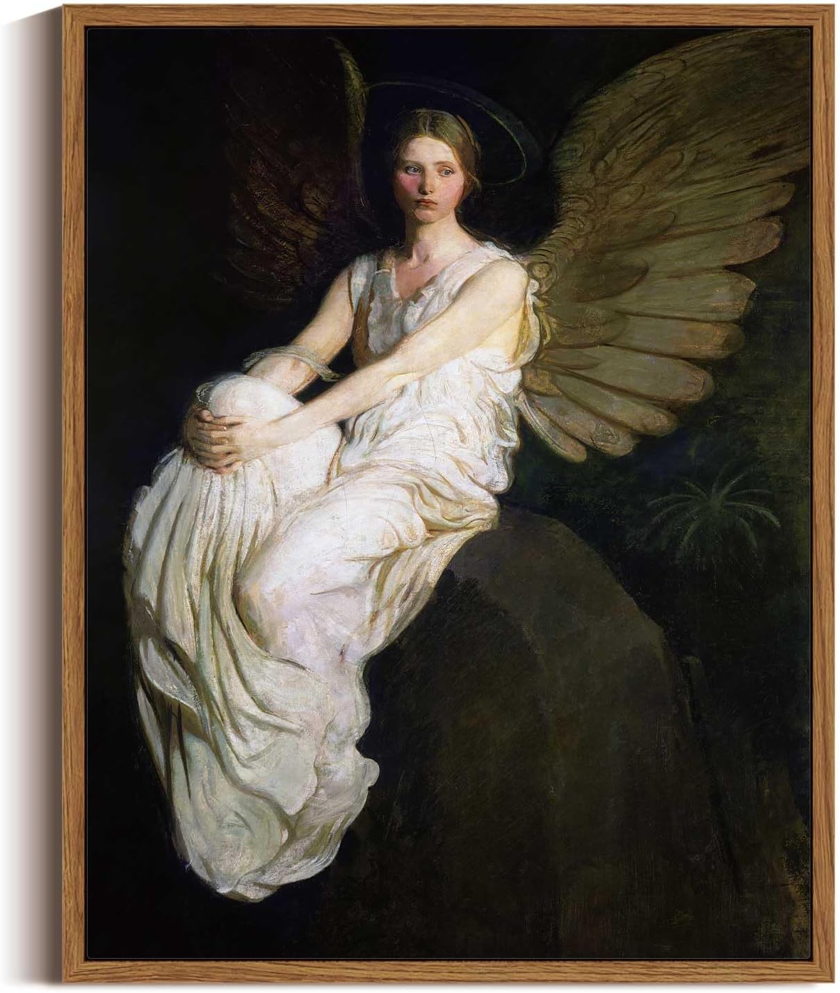 Wall Décor - InSimSea Framed Canvas Print Wall Art Home Decor,Stevenson Angel Vintage America Country Memorial Classical Oil Painting Prints Decorative for Living Room, Bedroom, Office Wall Decor- 11x14in