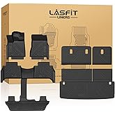 LASFIT Floor Mats & Seatback Mats & Cargo Mat for Nissan Armada 2025-2026 / Infiniti QX80 Fit 7seats (Not Fit 8 Seats), Custom Fit All Weather TPE Easy Clean Durable Floor Liners Car Mats,Black