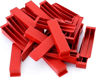 QWORK 100Pcs Reusable Tile Leveling Wedges for Wall Floor Spacing Tool Plastic
