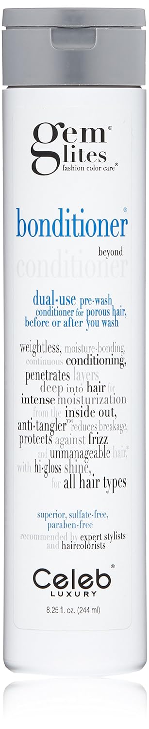 Gem Lites Bonditioner Dual-Use Conditioner: Moisturizing, Anti-Tangling, Anti-Frizz, Hi-Gloss Shine, Citrus Bloom, Prewash and After Wash for Color-Treated Hair, No Sulfates, No Cruelty, 100% Vegan