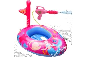 Korigey Mermaid Pool Floats Kids with Water Gun, Pool Toys for Kids Aged 3-8 Years, Toddler Pool Float for Girls, Mermaid Inflatable Float for Pool, Beach and Any Summer Party Gift (36’’x 27’’)